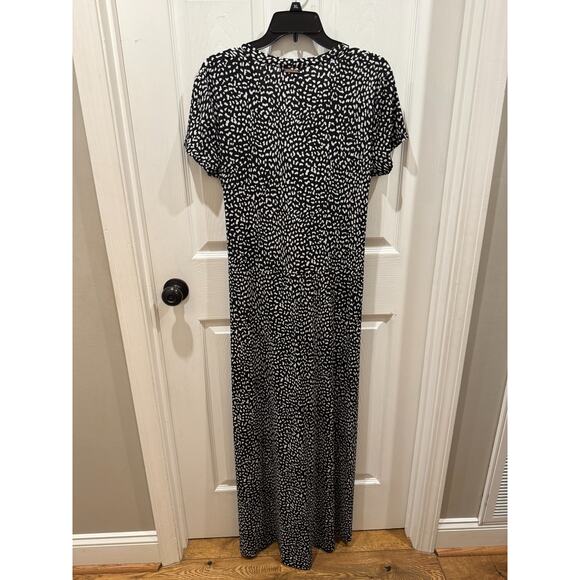 NWT Michael Kors Dress Black Wrap Tie Black White Spots Short Sleeve Womens XL - Picture 4 of 5